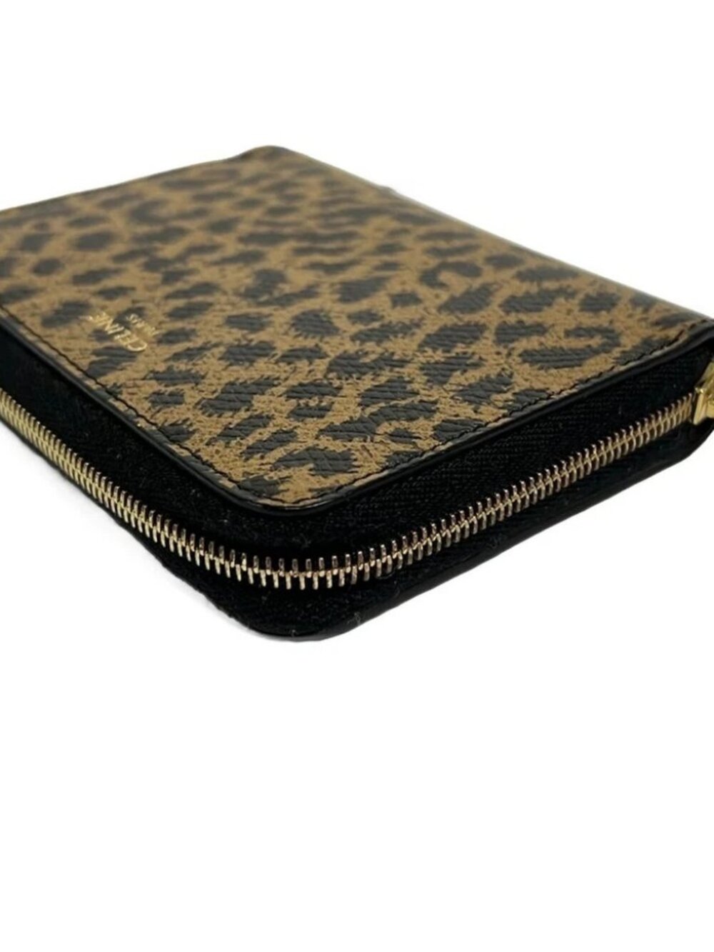 CELINE Compact Zip Wallet 10B663BNT.19BB Brown Black Grained Calfskin - - Picture 6 of 6